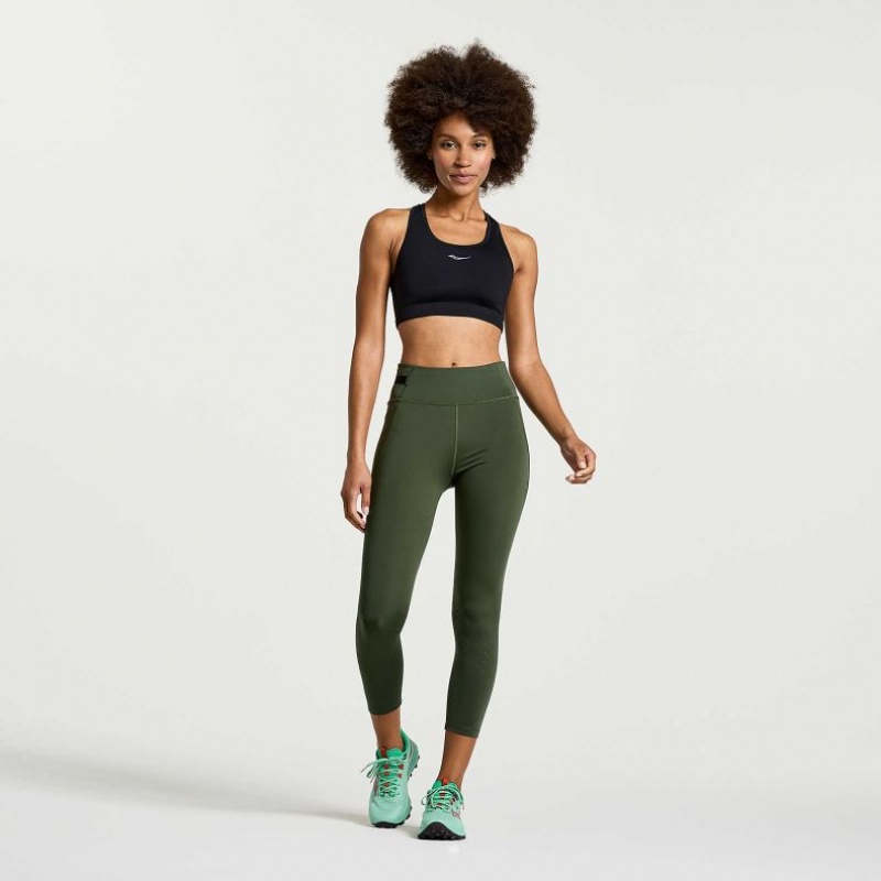 Women's Saucony Explorer Utility Crop Tight Dark Green | SOUTHAFRICA-VFA