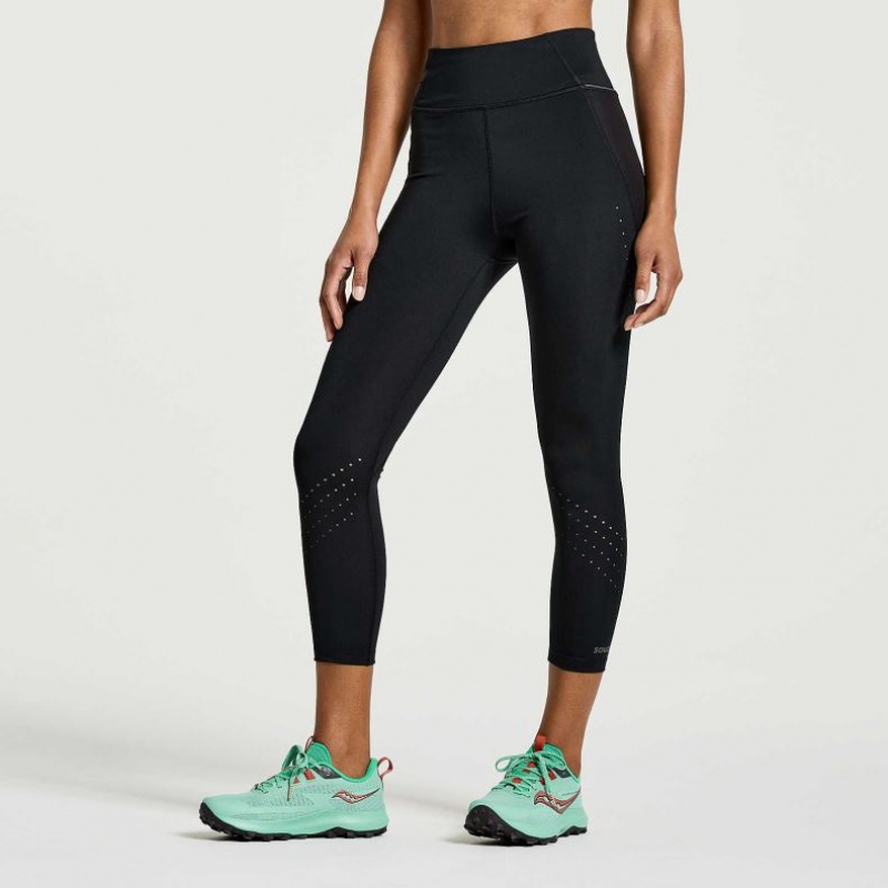 Women's Saucony Explorer Utility Crop Tight Black | SOUTHAFRICA-GOI