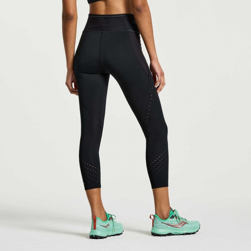 Women's Saucony Explorer Utility Crop Tight Black | SOUTHAFRICA-GOI