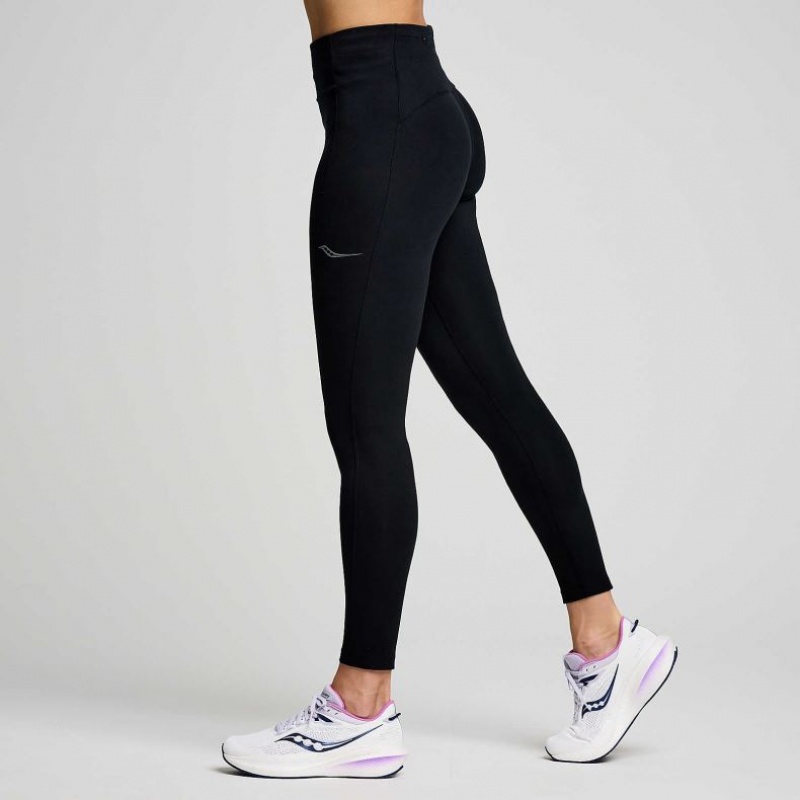 Women's Saucony Fortify 7/8 Tight Black | SOUTHAFRICA-XKJ