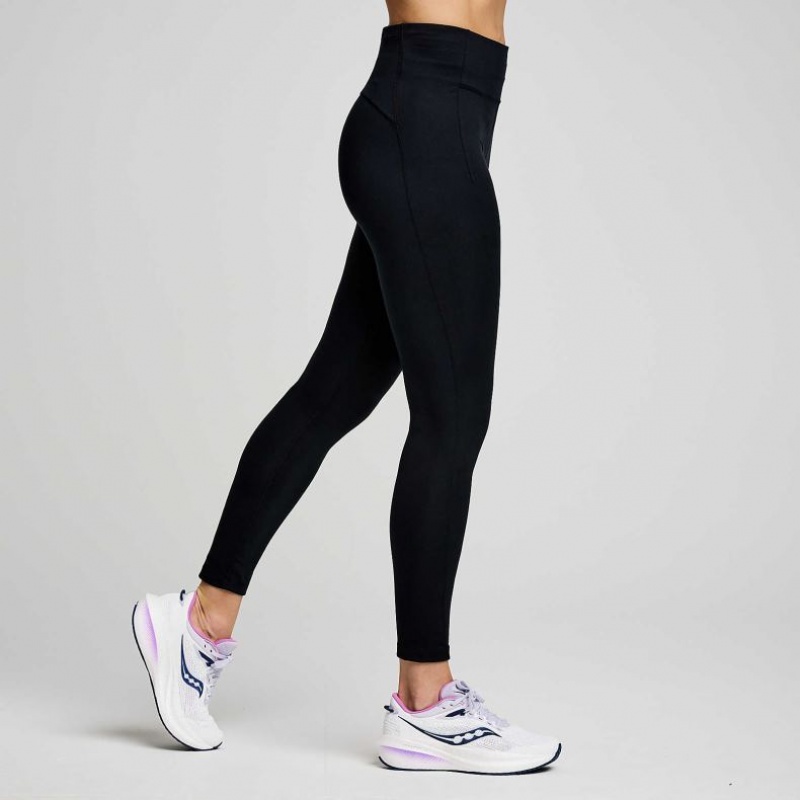 Women's Saucony Fortify 7/8 Tight Black | SOUTHAFRICA-XKJ