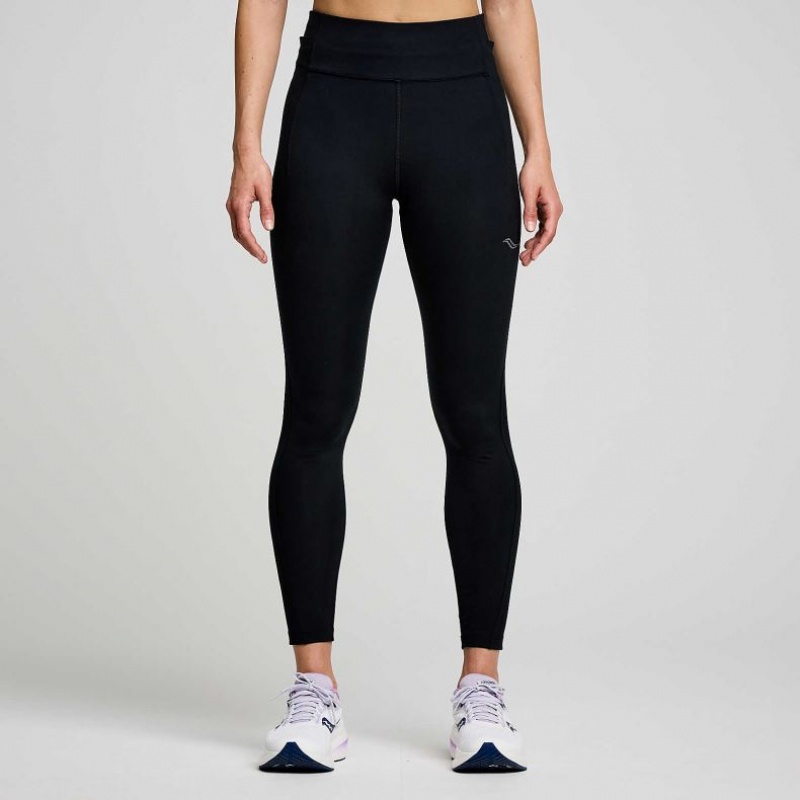 Women\'s Saucony Fortify 7/8 Tight Black | SOUTHAFRICA-XKJ