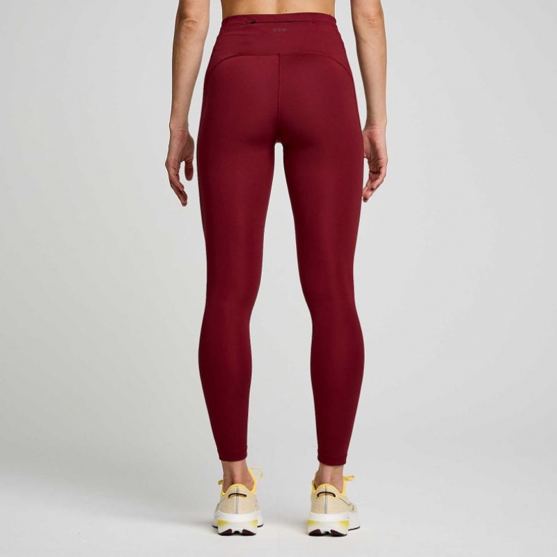 Women's Saucony Fortify 7/8 Tight Burgundy | SOUTHAFRICA-WYV