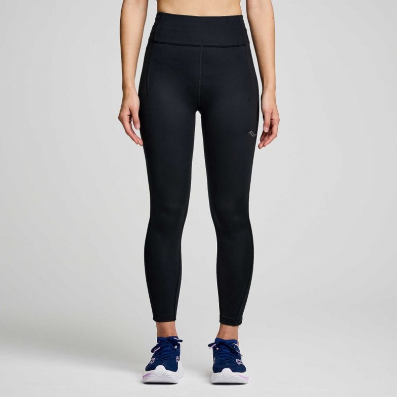 Women\'s Saucony Fortify Crop Tight Black | SOUTHAFRICA-ESX