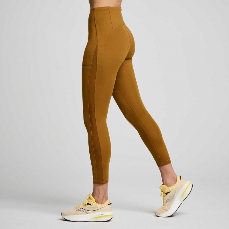 Women's Saucony Fortify Viz Tight Brown | SOUTHAFRICA-DVO