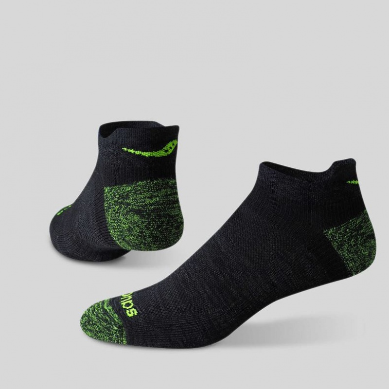 Women's Saucony Inferno No Show Tab 3-Pack Socks Green / Black | SOUTHAFRICA-ACE