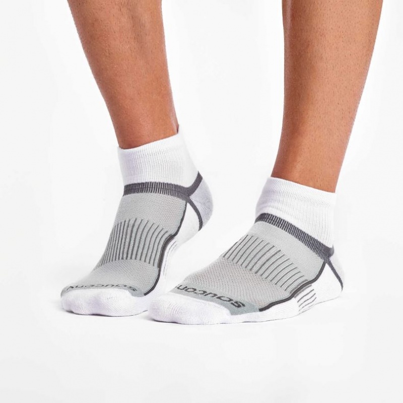 Women's Saucony Inferno Quarter 3-Pack Socks White / Grey | SOUTHAFRICA-YKL