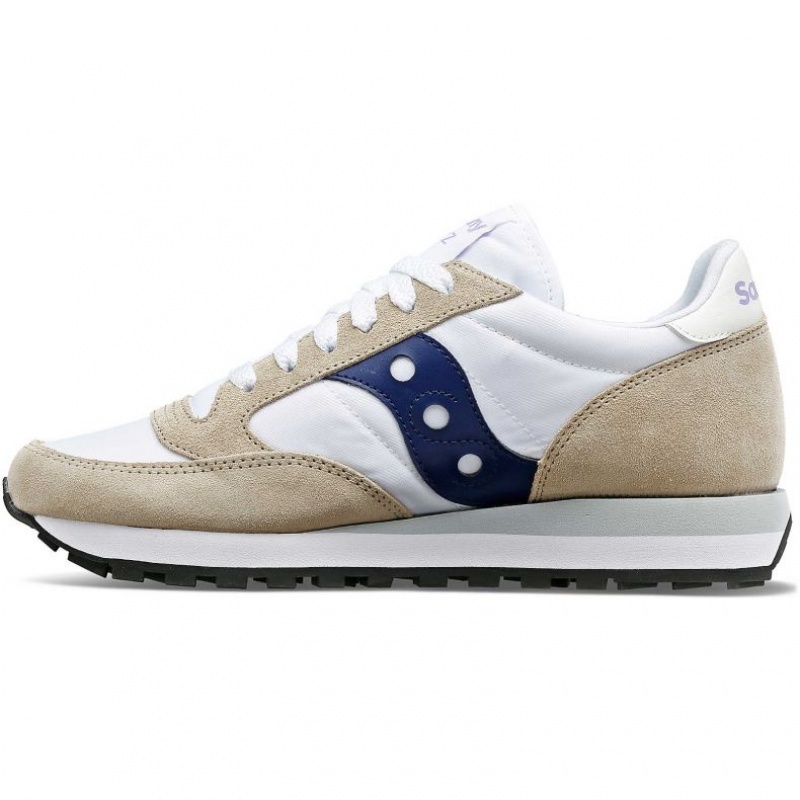 Women's Saucony Jazz Original Sneakers White / Beige / Navy | SOUTHAFRICA-PJQ