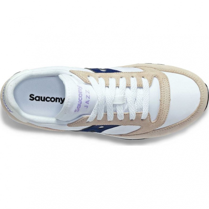 Women's Saucony Jazz Original Sneakers White / Beige / Navy | SOUTHAFRICA-PJQ