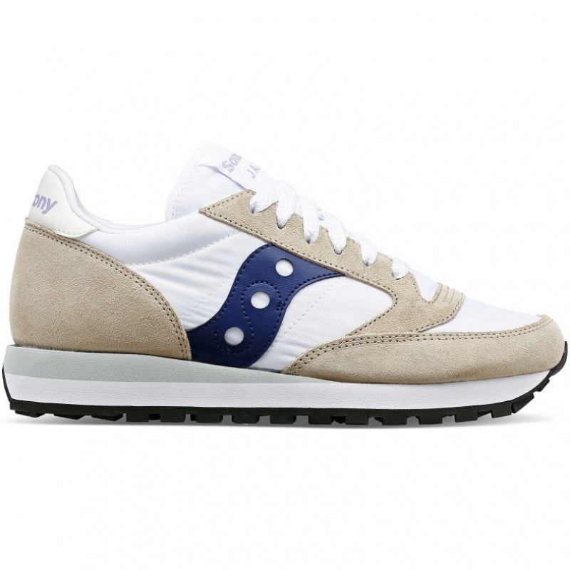 Women\'s Saucony Jazz Original Sneakers White / Beige / Navy | SOUTHAFRICA-PJQ