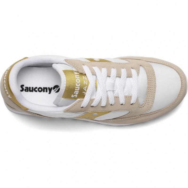 Women's Saucony Jazz Original Sneakers White / Beige / Gold | SOUTHAFRICA-OQI