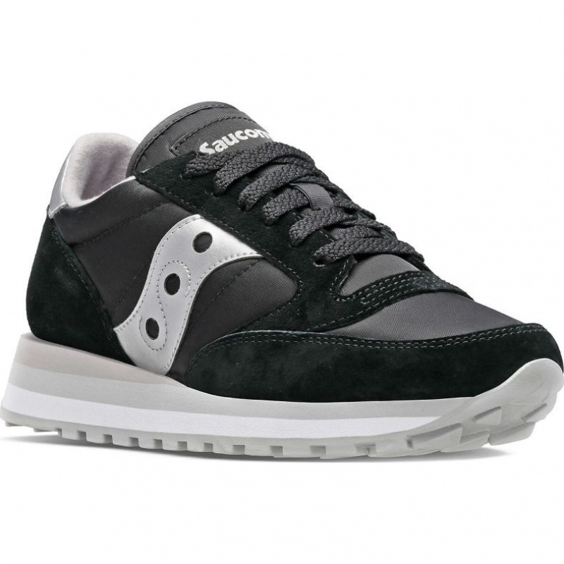 Women's Saucony Jazz Triple Sneakers Black / Silver | SOUTHAFRICA-CKN