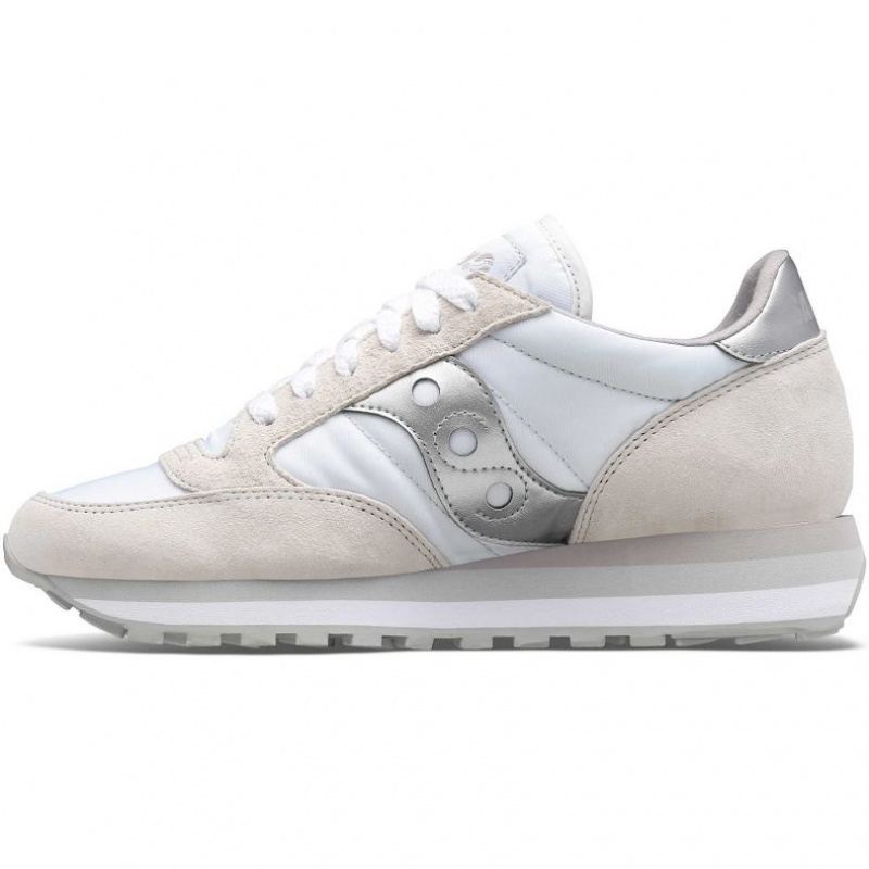 Women's Saucony Jazz Triple Sneakers White / Silver | SOUTHAFRICA-BLH