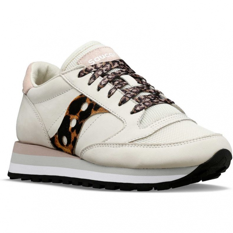 Women's Saucony Jazz Triple Sneakers White / Leopard | SOUTHAFRICA-XIR