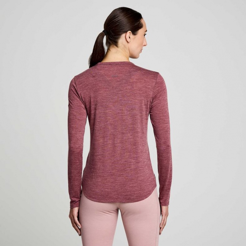 Women's Saucony Peregrine Merino Long Sleeve T-Shirt Red | SOUTHAFRICA-BFQ