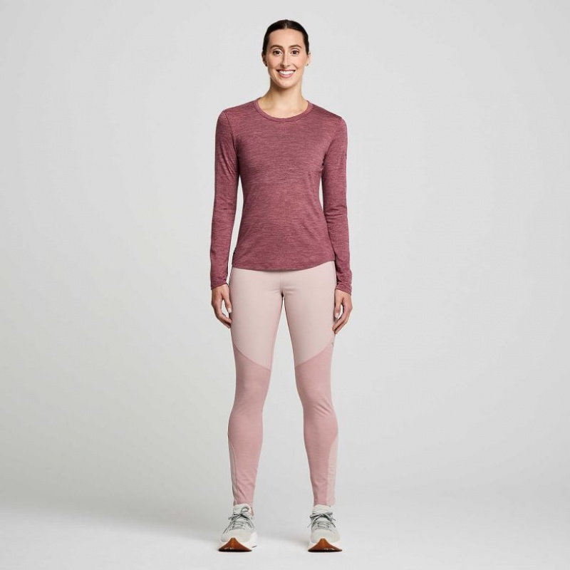 Women's Saucony Peregrine Merino Long Sleeve T-Shirt Red | SOUTHAFRICA-BFQ