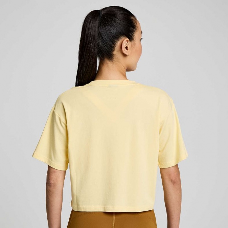 Women's Saucony Recovery Boxy T-Shirt Yellow | SOUTHAFRICA-PXI