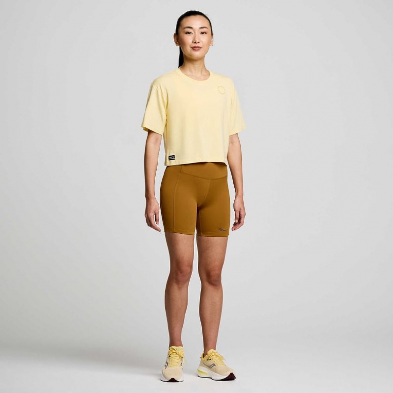 Women's Saucony Recovery Boxy T-Shirt Yellow | SOUTHAFRICA-PXI