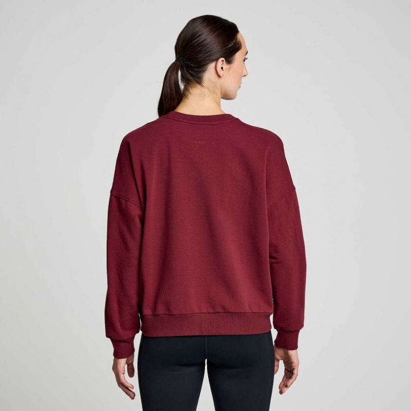 Women's Saucony Recovery Crew Sweatshirt Burgundy | SOUTHAFRICA-SAB