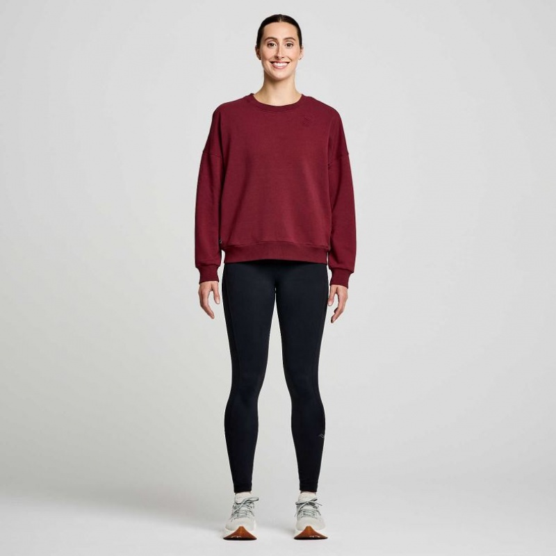 Women's Saucony Recovery Crew Sweatshirt Burgundy | SOUTHAFRICA-SAB