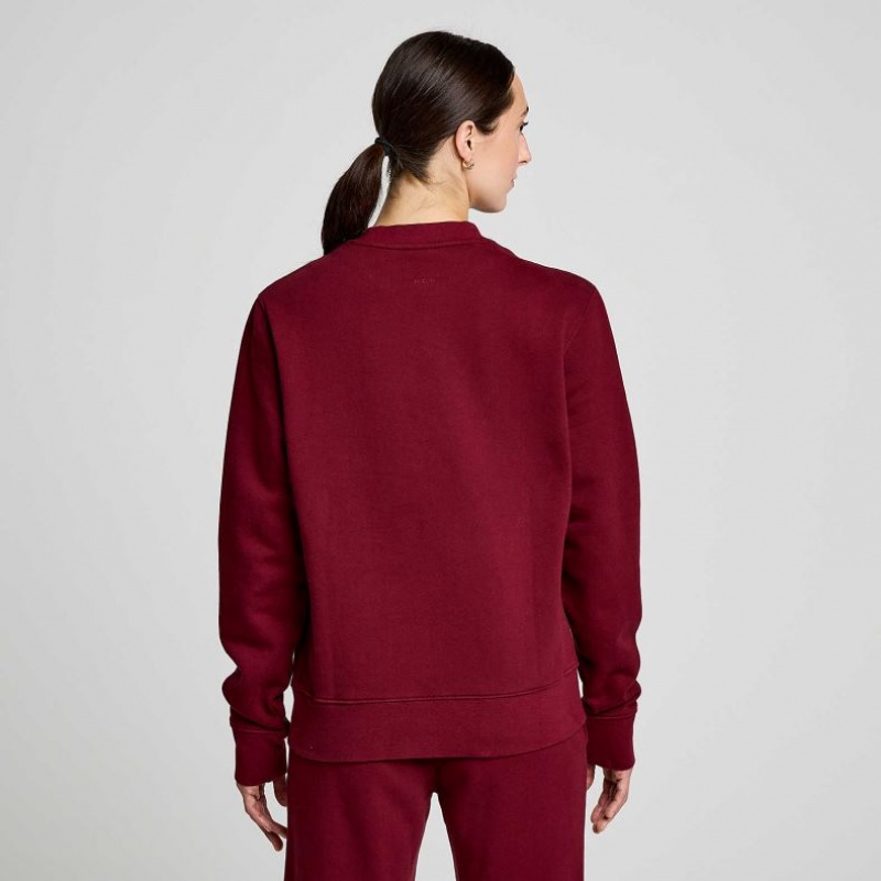 Women's Saucony Recovery Crew Sweatshirt Burgundy | SOUTHAFRICA-ZOS