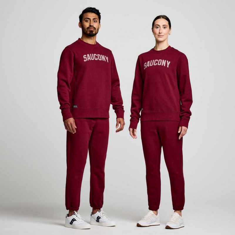 Women's Saucony Recovery Crew Sweatshirt Burgundy | SOUTHAFRICA-ZOS