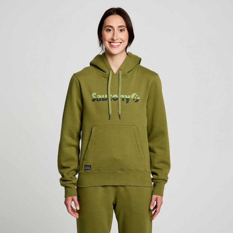 Women\'s Saucony Recovery Hoodie Olive | SOUTHAFRICA-HUC