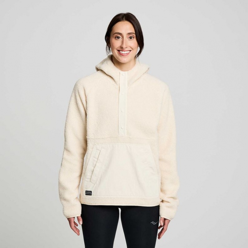 Women\'s Saucony Recovery Sherpa Pullover Hoodie Beige | SOUTHAFRICA-KYF