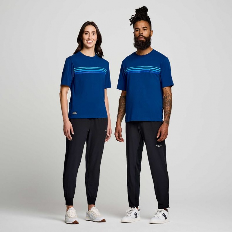 Women's Saucony Recovery Short Sleeve T-Shirt Indigo | SOUTHAFRICA-FCV