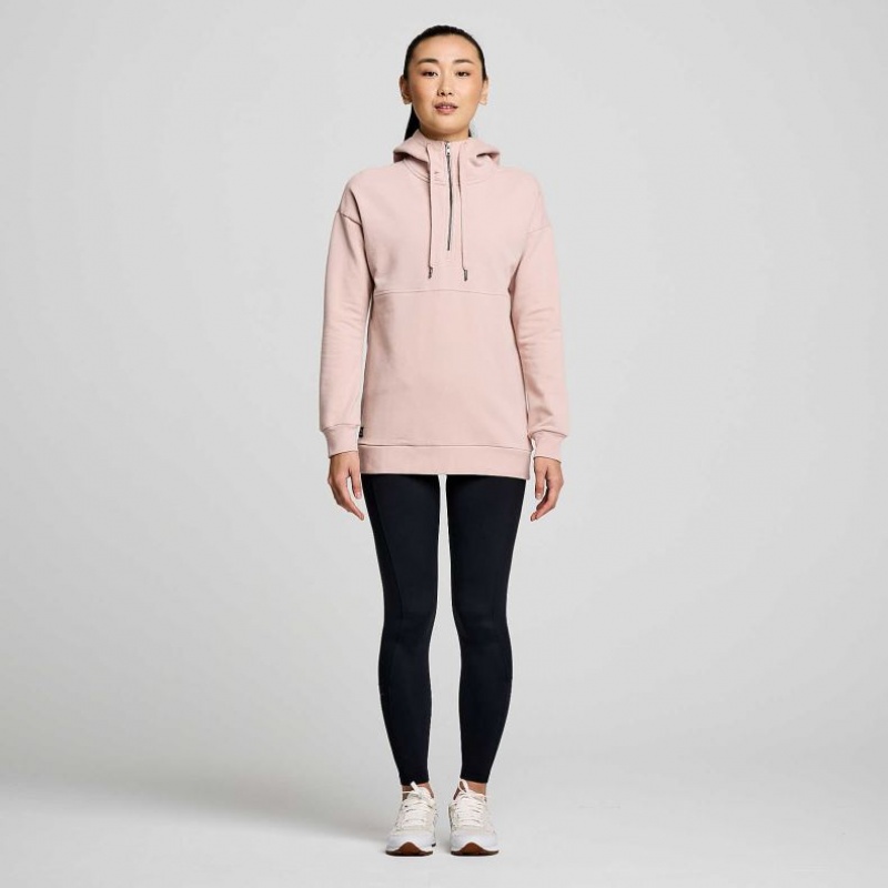 Women's Saucony Recovery Zip Tunic Hoodie Pink | SOUTHAFRICA-ZEK