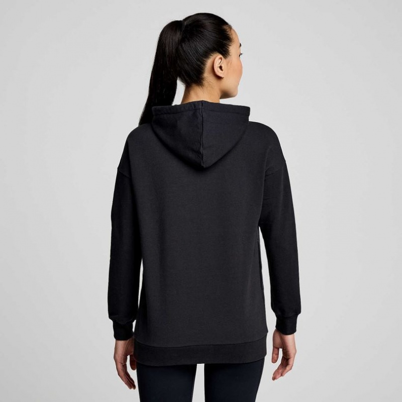 Women's Saucony Recovery Zip Tunic Hoodie Black | SOUTHAFRICA-KMS