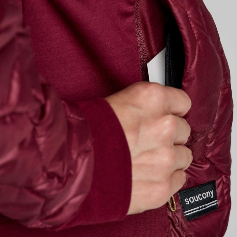 Women's Saucony Solstice Oysterpuff Jacket Burgundy | SOUTHAFRICA-DPF