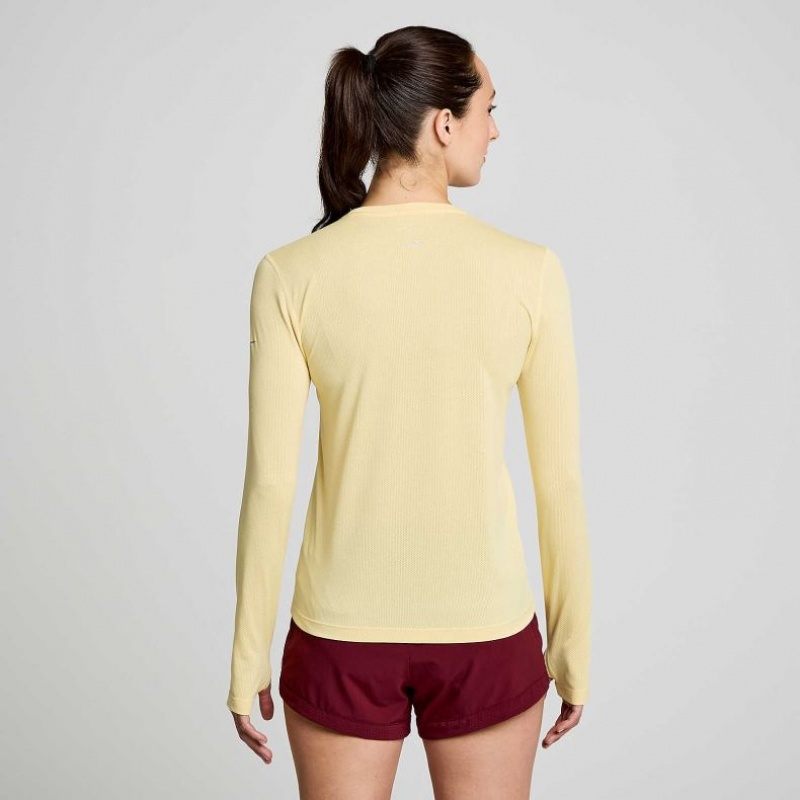 Women's Saucony Stopwatch Graphic Long Sleeve T-Shirt Yellow | SOUTHAFRICA-GVE