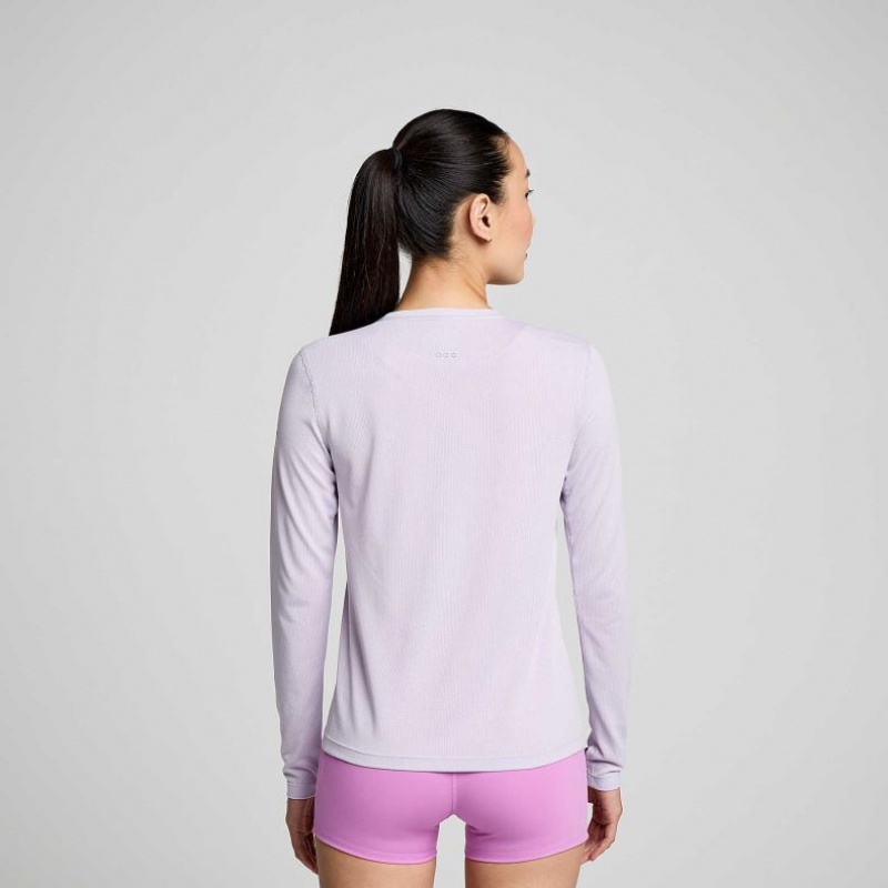 Women's Saucony Stopwatch Long Sleeve T-Shirt Purple | SOUTHAFRICA-HPC