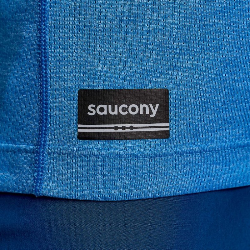 Women's Saucony Stopwatch Short Sleeve T-Shirt Blue | SOUTHAFRICA-RYS