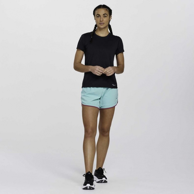 Women's Saucony Stopwatch Short Sleeve T-Shirt Black | SOUTHAFRICA-KEA