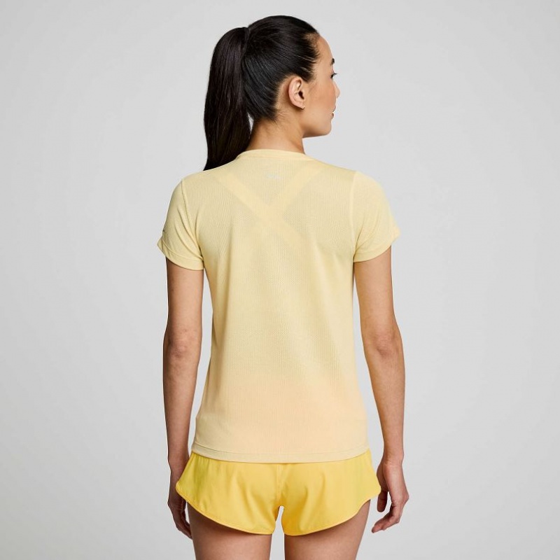 Women's Saucony Stopwatch Short Sleeve T-Shirt Yellow | SOUTHAFRICA-YKA