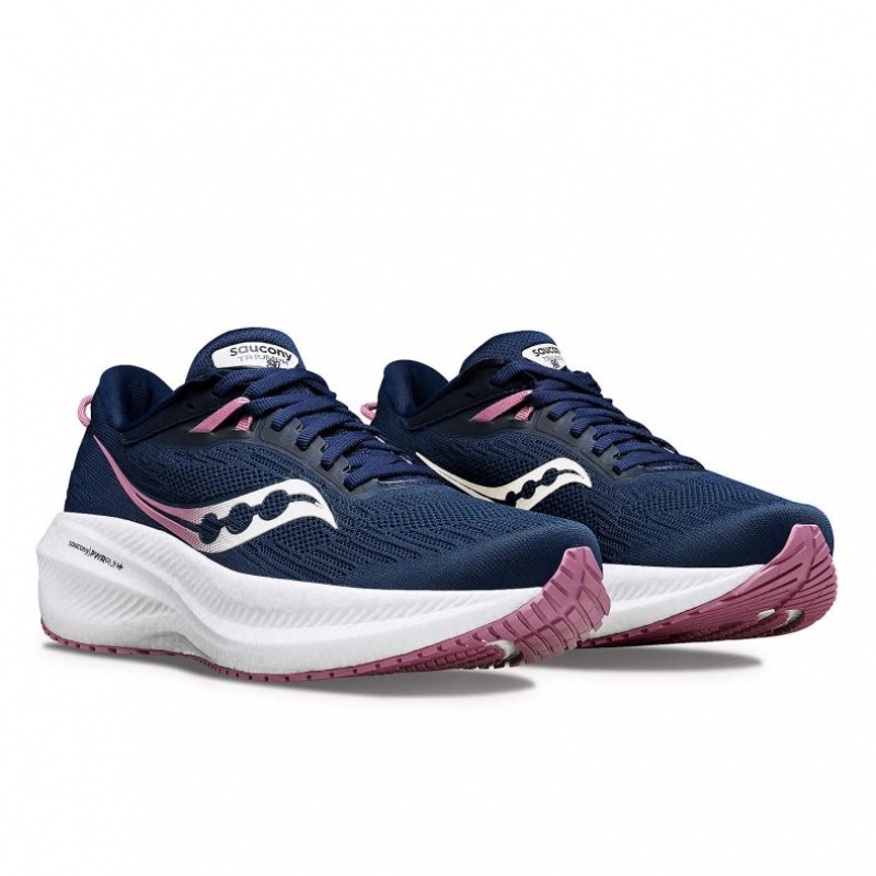 Women's Saucony Triumph 21 Running Shoes Navy | SOUTHAFRICA-MWS