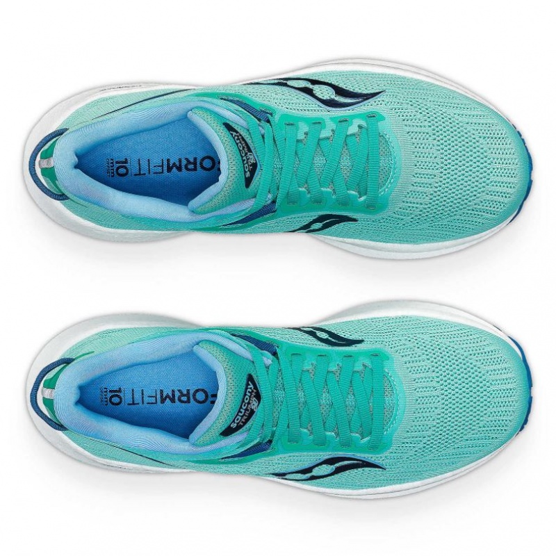 Women's Saucony Triumph 21 Running Shoes Turquoise | SOUTHAFRICA-QOT