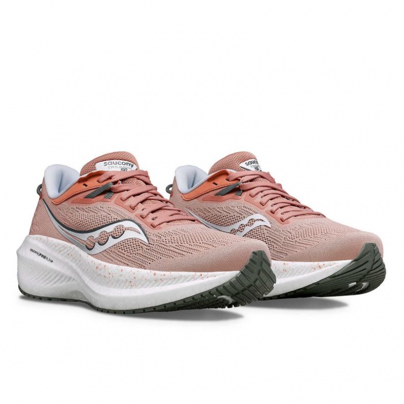 Women's Saucony Triumph 21 Wide Running Shoes Pink | SOUTHAFRICA-WUO