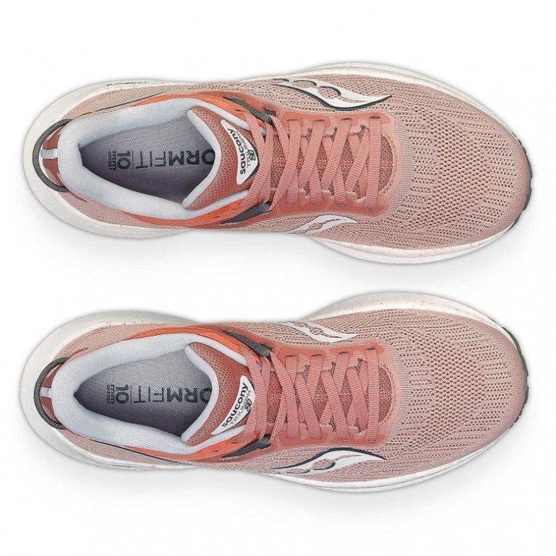 Women's Saucony Triumph 21 Wide Running Shoes Pink | SOUTHAFRICA-WUO