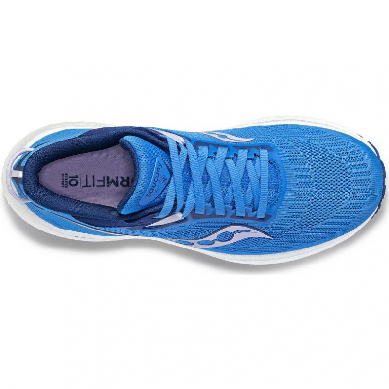 Women's Saucony Triumph 21 Wide Running Shoes Blue | SOUTHAFRICA-GJO